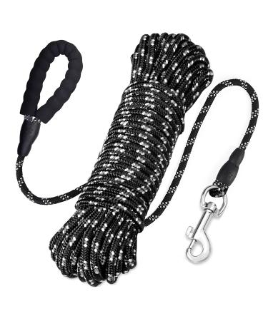 Dog Training Lead Long Leads Rope Nylon Floatable Long Reflective Recall Dog Training Rope with Comfortable Handle for Hiking Camping Walking (65FT/20M)