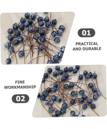 HOMSFOU 100pcs Simulation Blueberry Decoration Artificial Plants Flowers Artificial Berry Stem Embellishments for Crafting Fake Berry with Stem Fake Berry Twig Foam Christmas Small Fruit - Buy Online on SooperMarket.com