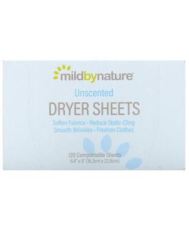 Mild By Nature Dryer Sheets Unscented 120 Sheets