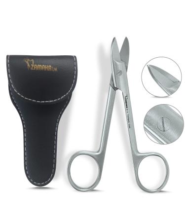 ZAMAHA UK 1 Pcs Stainless Steel Nail Scissors Cutting & Trimming Toenail Scissor for Men & Women Manicure & Pedicure Shares for Thick Nails & Cuticle with Leather Pouch