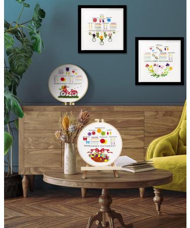 TINDTOP Embroidery Kit for Beginners - 4 Pack Cross Stitch Practice Kits with Threads, Hoops & Cloth - Learn Hand Stitch Technique with Embroidery Skills - Ideal for Craft Lovers - Buy Online on SooperMarket.com
