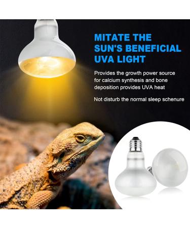 Adiwo Basking Spot Lamp 2 Pack 100W Reptile Heat Bulb Tortoise Heat Lamp Natural Light Basking Bulb Light Heat Lamp for Reptiles Amphibian Chicks Puppies Heating Use (White) - Buy Online on SooperMarket.com