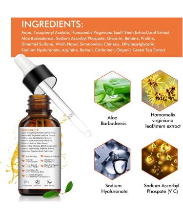 Vitamin C Serum - Anti Aging Face Serum with Vitamin C - Anti-Dark Spots & Brightening Serum with Hyaluronic Acid - Vitamin C Serum For Dull Tired - Vit E Oil Women/Men - Buy Online on SooperMarket.com