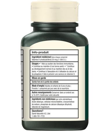 Adrien Gagnon - Vitamin D 1000 IU (500 tabs) - Buy Online on SooperMarket.com