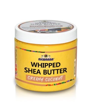 AKWAABA Whipped Shea Butter (Creamy Coconut) 12 oz - Natural Yellow - Body & Hair Moisturizer with Raw Shea Butter from Ghana - Rich in Vitamins A and E - Buy Online on SooperMarket.com