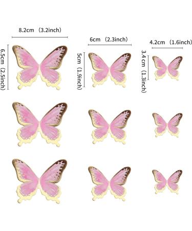 Blumomon 30 Pcs 3D Butterfly Cake Topper Decor - Pink Gold Edge Cupcake Picks for Weddings Baby Showers & Birthdays - Buy Online on SooperMarket.com