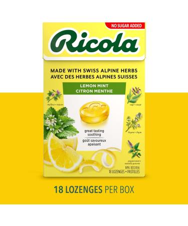 Ricola No Sugar Added Lemon Mint Cough Suppressant Throat Drops 18 Count Box - Buy Online on SooperMarket.com