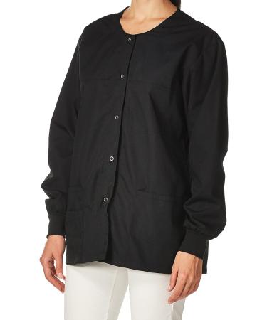 WonderWink Origins Delta Scrub Jacket - X-Large, Black - Buy Online on SooperMarket.com