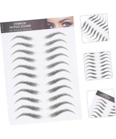 PLAFOPE 12 Sheets Waterproof Eyebrow Stickers Fake Eyebrow Waterproof Stickers 4d Eyebrow Transfer Stickers - Buy Online on SooperMarket.com