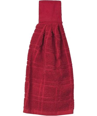 Kovot Set of 2 Cotton Hanging Tie Towels - Red | Hook & Loop Latch | Kitchen Towels - Buy Online on SooperMarket.com