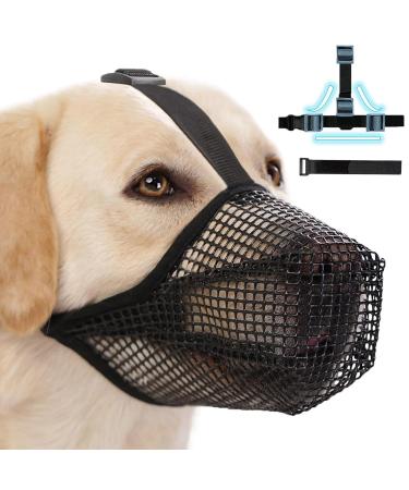 Dog Muzzle Muzzle for Large Dog with Velcro Straps Breathable Pet Mask Dog Training Muzzle Prevent Eating Biting Chewing Dog Mouth Guard Cover for Small Medium Large Dogs (S)