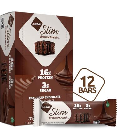 NuGo Dark Chocolate Pretzel 12g Vegan Protein 200 Calories Gluten Free 12 Count & Slim Dark Chocolate Brownie Crunch 16g Protein - Buy Online on SooperMarket.com