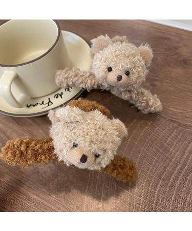3 Pcs 4.72 Inch Large Plush Bear Hair Claw Clips - Cute & Strong Hold Hairpins for Women and Girls - Stylish Hair Accessories for Thick and Thin Hair - Buy Online on SooperMarket.com
