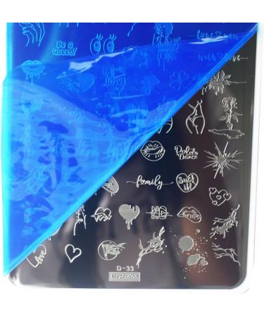 Nail Stamping Plates Heart Letter Nail Stamping Kit 2 Pcs Lips Graffiti Animals Patterns Design Nail Stamp Plate 14.5 * 9.5cm Stainless Steel Nail Art Templates DIY Nail Tools Nail Stamping D33-D34 - Buy Online on SooperMarket.com
