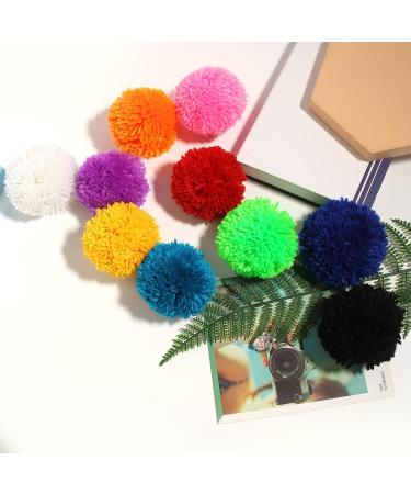 10 Pcs Large Yarn Pom Poms - 3 Inch Acrylic Yarn Balls for Hats & Decorations - DIY Craft Pompoms - Buy Online on SooperMarket.com