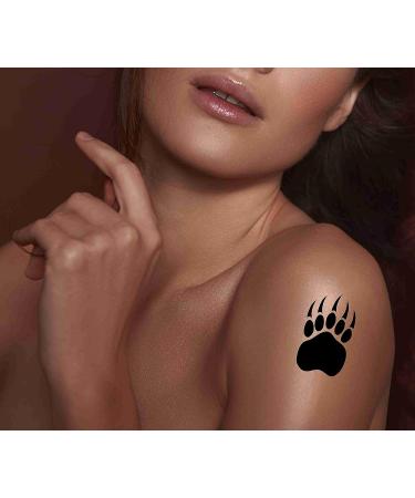 Dopetattoo 6 Sheets Temporary Bear Paw & Footprint Tattoo Set | Unisex Body Art for Neck, Arm, and Chest - Buy Online on SooperMarket.com