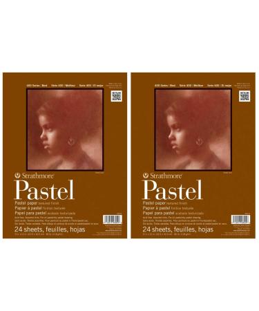 2-Pack - Strathmore 400 Series Pastel Pad Assorted Colors 9x12 Glue Bound 24 Sheets Each.