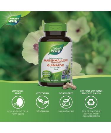 Nature s Way Marshmallow Root - Dry Cough Relief with Marshmallow Root - 100 Vegetarian Capsules - Buy Online on SooperMarket.com