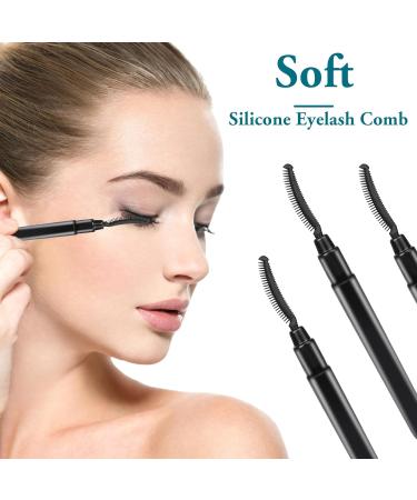 3 Pieces Eyelash Comb Mascara Bars Eyelash Separator Brush Eyelash Definer with Dust Cover Black Eyebrow Brush and Eyelash Separation Tool for Separating Eyelashes - Buy Online on SooperMarket.com