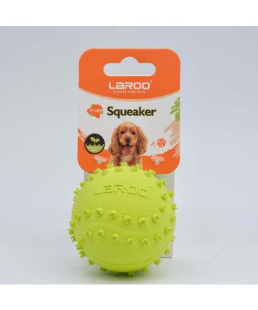 Laroo Dog Toys - Durable Natural Rubber Squeaker Football for Small & Large Dogs (6.5cm Green) - International Shipping Available - Buy Online on SooperMarket.com