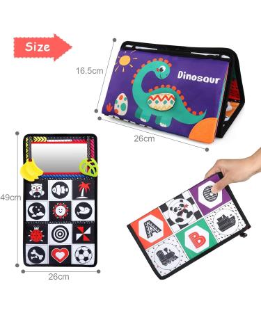 Leadstar Baby Mirror & Quiet Book | Crackling Fabric Book & Contrast Cards for Newborns (0-6 Months) - Buy Online on SooperMarket.com