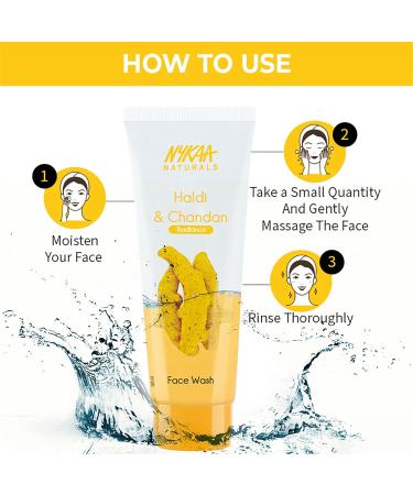 Nykaa Naturals Haldi & Chandan Face Wash - Reduces Scarring Removes Makeup Prevents Breakouts Soothes Sunburn - 3.38 oz International Shipping - Buy Online on SooperMarket.com