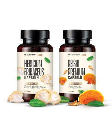 Hericium Erinaceus/Lion's Mane Capsules + Reishi Premium Capsules - Premium Mushroom Complex 360 pieces (1 pack)