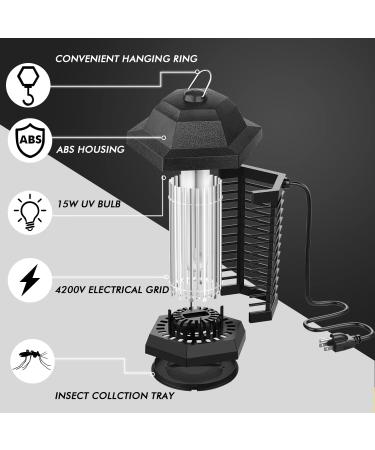 Electric Bug Zapper Mosquito Killer for Home Backyard Patio - Black - Buy Online on SooperMarket.com