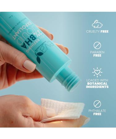 Eva Naturals 2% BHA Salicylic Acid Exfoliant for Blackheads & Pores - Face Exfoliator for Wrinkles & Glow | Hydrate & Brighten - 4 oz - Buy Online on SooperMarket.com