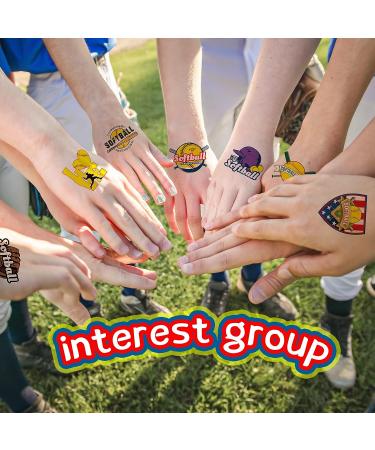 144 Pcs Softball Temporary Tattoos - Baseball Accessories for Kids - Waterproof Players Stickers - Ball Themed Birthday Party Decorations - Buy Online on SooperMarket.com