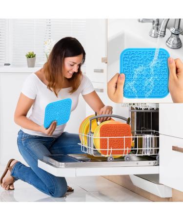3 Pcs Licky Mats for Dogs 2 Dog Lick Mats with 1 Silicone Spatula Dog Lick Pad with Strong Suction Suitable for Pet Bathing Grooming Training 2 PCS (1 PCS Blue + 1 PCS Orange) - Buy Online on SooperMarket.com