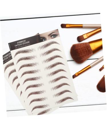Mikinona 9 Sheets Waterproof Eyebrow Stickers Eyebrow Stickers Waterproof Brown False Eyebrows Cosmetics Hair 21x14.7cm Brown - Buy Online on SooperMarket.com