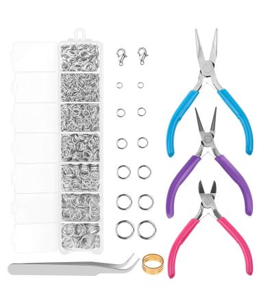 Jump Rings and Jewelry Pliers for Jewelry Making  Cridoz Jewelry Repair Kit with 1520Pcs Silver Jump Rings and 3Pcs Jewelry Pliers for Earrings  Necklaces  Rings  Bracelets and Jewelry Making Supplies