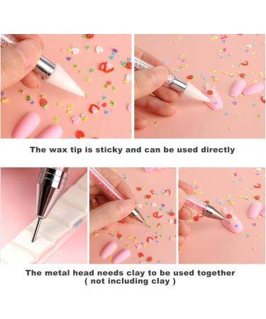 WLLHYF Rhinestone Picker Dotting Pen 7 Pcs Acrylic Crystal Rhinestones Applicator Wax Head Tip Pencil Picker Dotting Pen DIY Nail Art Decoration Tool for Nails - Buy Online on SooperMarket.com