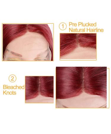 HBINGBING Long Straight Red Lace Front Wig for Women | Natural Look Middle Part Synthetic Hair - Buy Online on SooperMarket.com