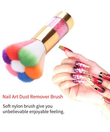 2Pcs Colorful Nail Art Dust Brush Remover for Acrylic & UV Gel Nails with Rhinestone Handle - Buy Online on SooperMarket.com