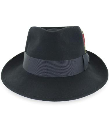 Belfry Gangster 100% Wool Crushable Dress Fedora in Black Grey Navy Brown Pecan - Large Black - Buy Online on SooperMarket.com