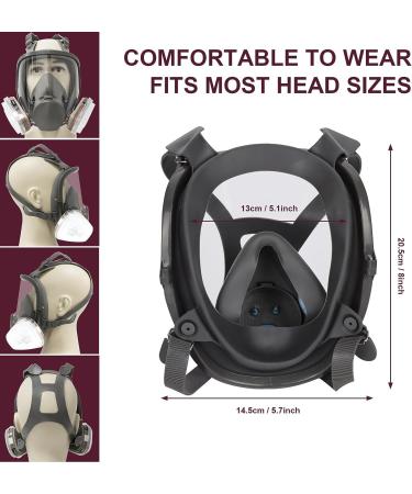 Full Face Respirator Mask 19 in 1 6800 Reusable Respirator Mask with Filters Organic Vapor Respirator Anti-fog Ideal for Paint Dust Spraying Chemicals Formaldehyde Polishing Sanding&Cutting - Buy Online on SooperMarket.com
