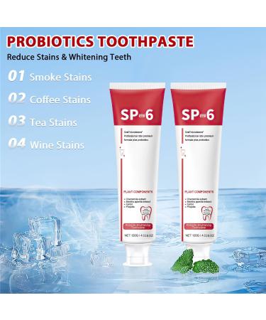 SP-6 Probiotic Whitening Toothpaste - Ultra Whitening & Deep Cleaning - Brighten Your Smile - Buy Online on SooperMarket.com