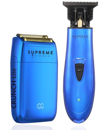 Supreme Trimmer DLC T Shaper & Crunch Lite Haircutting Kit | Barber Hair Trimmer ST5205 & STF600 Foil Shaver Professional Beard Trimmer | Blue