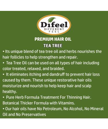 Difeel Premium Tea Tree Hair Oil for Dry Scalp - 2.5 oz (3-Pack) - Buy Online on SooperMarket.com