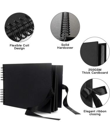 EVNEED Wedding Scrapbook Photo Album - DIY Memory Book with Accessories Kit for Anniversary, Guest Book, Xmas Gift - 80 Pages (40 Sheets) Black - 11.5 x 8.5 Inch - Buy Online on SooperMarket.com