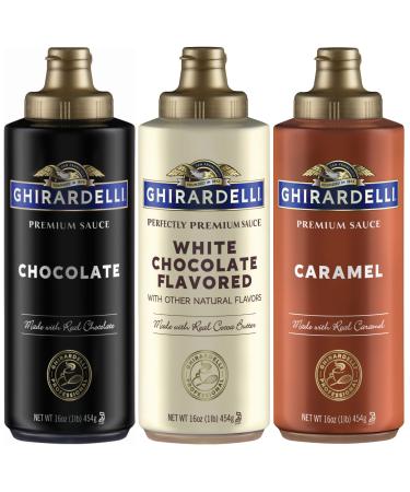 Ghirardelli Squeeze Bottles - Caramel Chocolate & White Chocolate - Set of 3