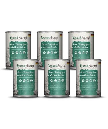 Venandi Animal Premium cat food Turkey as monoprotein wet food grain-free and natural pack of 6 (6 x 400g)
