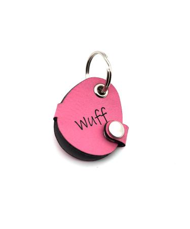 Copter farm dog brand bag for dogs on the collar |With engraving push button |Art leather real leather |Dog brand |Gravated individually on both sides (pink oval) pink oval