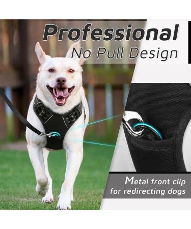 Eagloo Large Dog Harness - Adjustable No-Pull Chest Harness with Reflective Strips for Labrador - Anti-Train Control Black (1 Pack) - Buy Online on SooperMarket.com