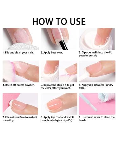 Lofuanna Dip Powder Nail Kit Starter - Clear Nail Dipping Powder Set for French Nail Art Manicure at Home or Salon - No UV/LED Needed - Buy Online on SooperMarket.com