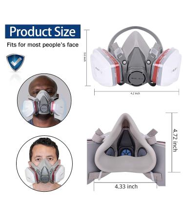 MODUSKYE Reusable Half Facepiece Respirator with 6 Active Cotton Filters for Painting, Dust, Sanding, Polishing, and Spraying - Buy Online on SooperMarket.com