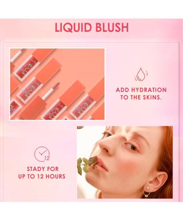 Set of 4 Natural Cream Liquid Blush Highlighter Makeup Sticks - Pink and Red Cheek Tint Collection - Buy Online on SooperMarket.com