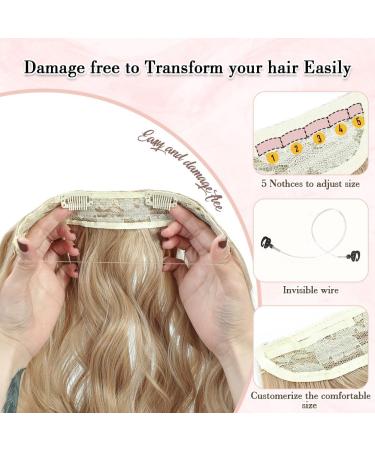 Invisible Wire Hair Extensions Clip in Natural Wavy Synthetic Hair - 20inch Pearl Platinum Blonde - Buy Online on SooperMarket.com